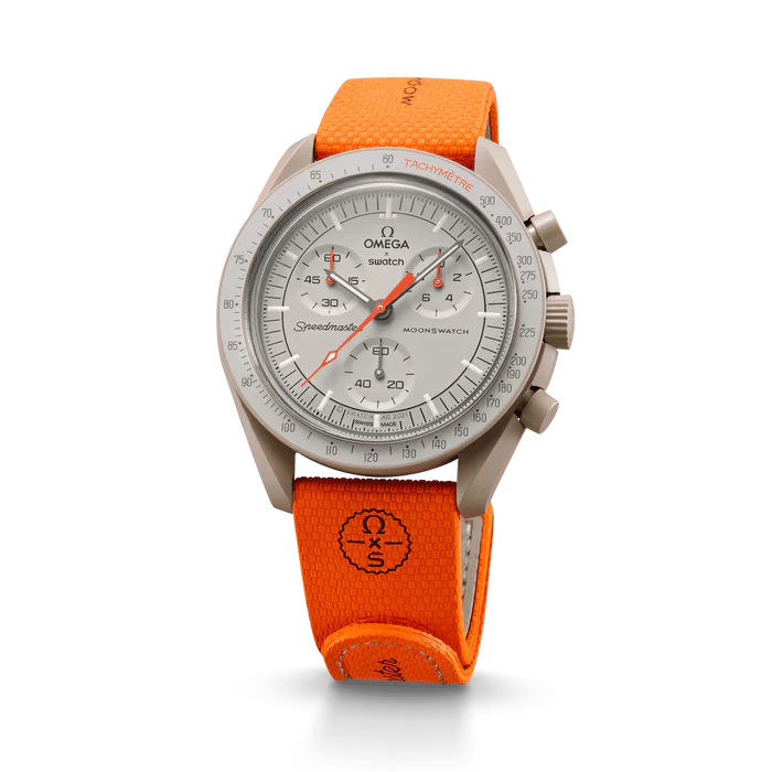 MOONSWATCH LARANJA/BORRACHA DE AREIA