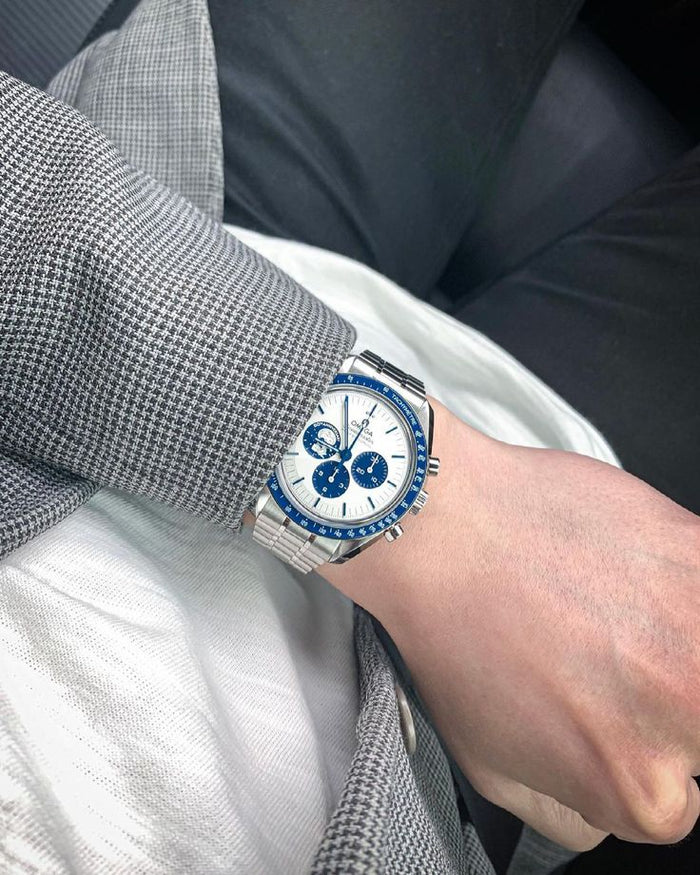 Pulseira Omega Speedmaster Silver Snoopy em Aço Inoxidável