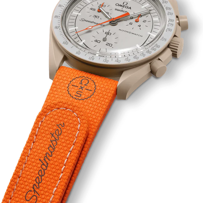 MOONSWATCH LARANJA/BORRACHA DE AREIA