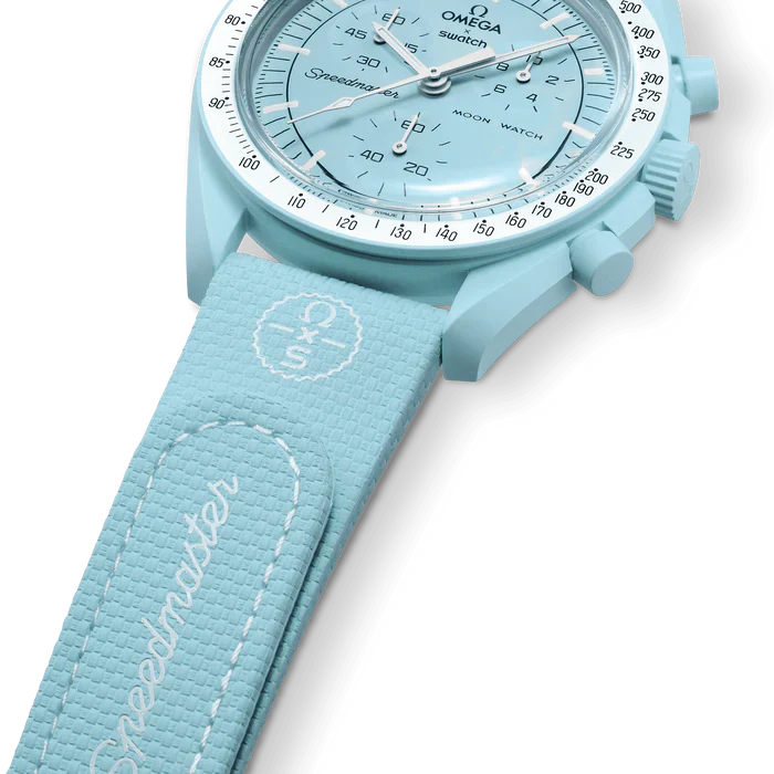 MOONSWATCH BORRACHA AZUL CLARO/BRANCO
