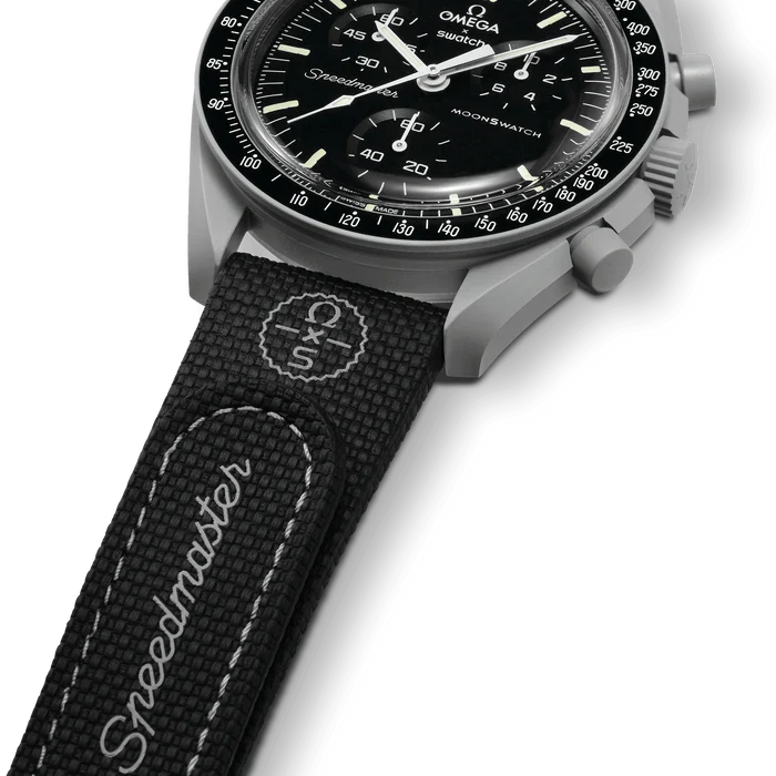 MOONSWATCH BORRACHA PRETA/CINZA