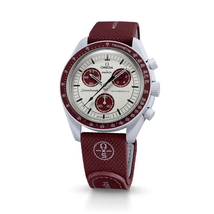 MOONSWATCH BORDEAUX/CINZA BORRACHA CLARO