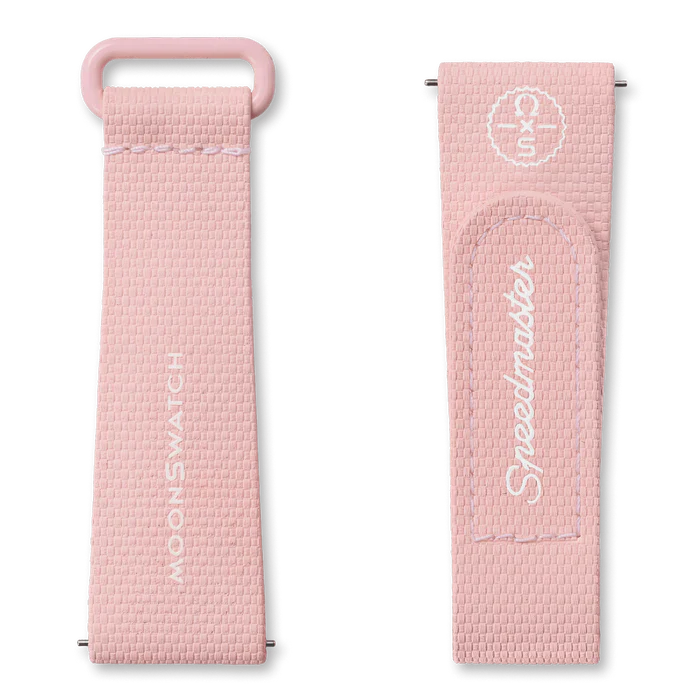 MOONSWATCH DE BORRACHA ROSA/BRANCA