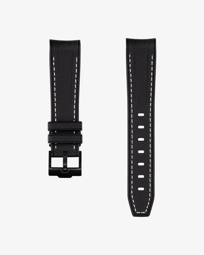 Pulseira de Borracha Curva Premium - Bolinhas Pretas e Brancas