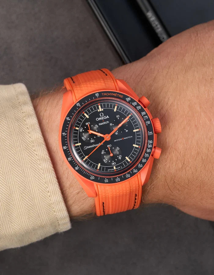 Pulseira de Borracha Curva Premium - Laranja Lava