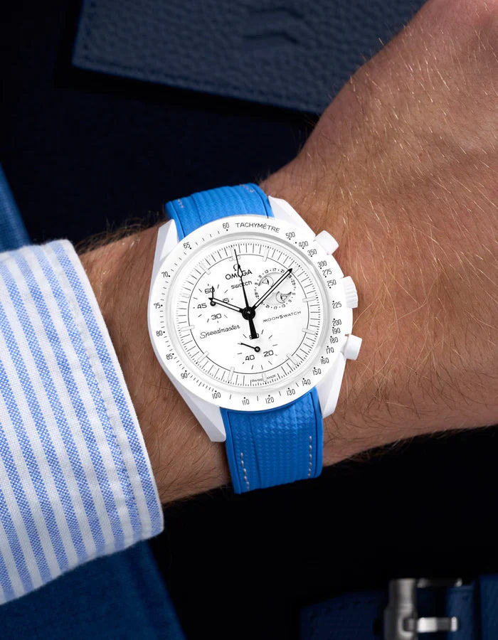 Pulseira de Borracha Curva Premium - Azul Netuno