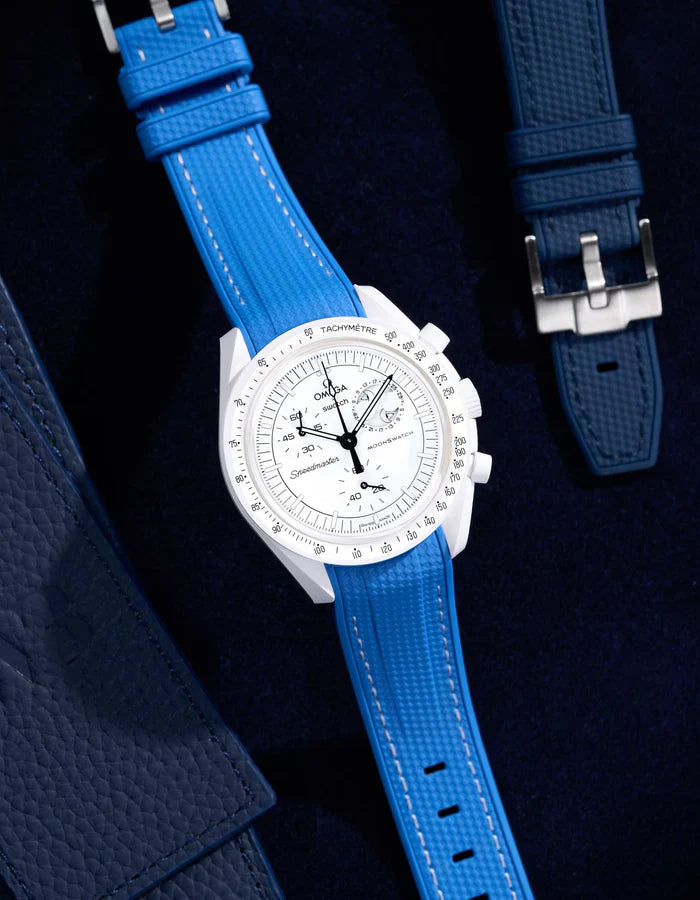 Pulseira de Borracha Curva Premium - Azul Netuno