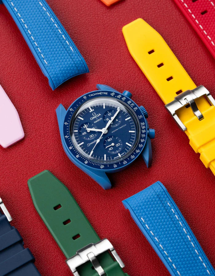 Pulseira de Borracha Curva Premium - Azul Netuno