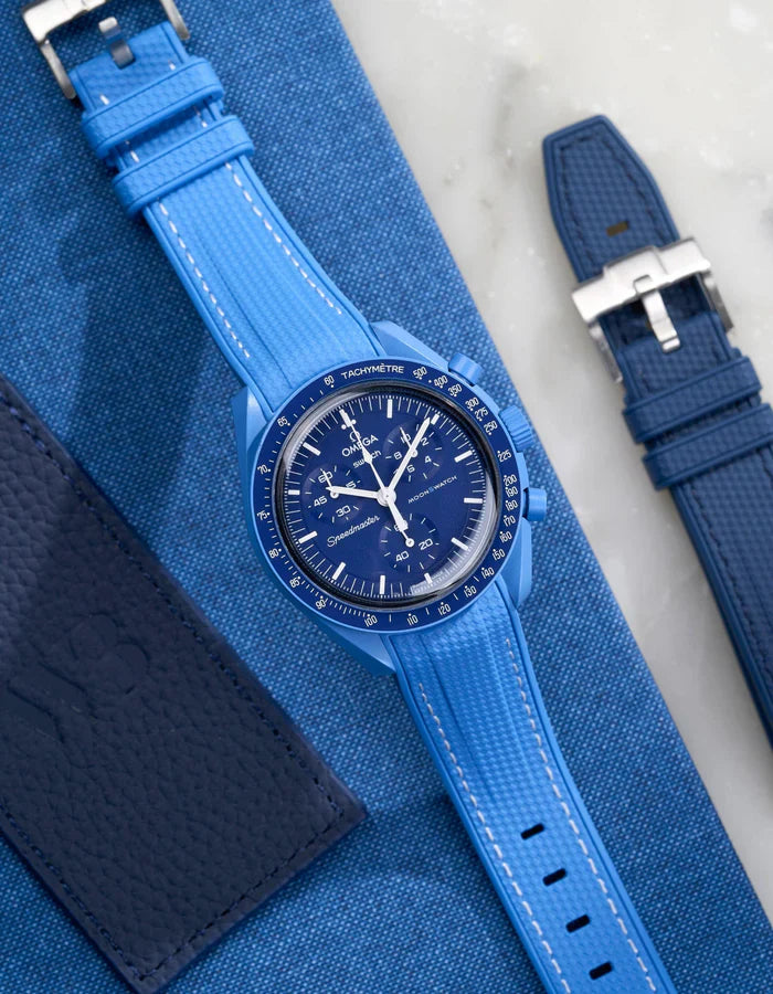 Pulseira de Borracha Curva Premium - Azul Netuno
