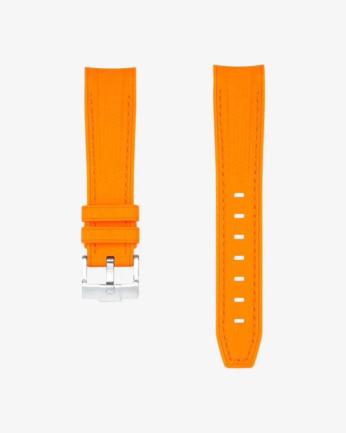 Pulseira de Borracha Curva Premium - Laranja