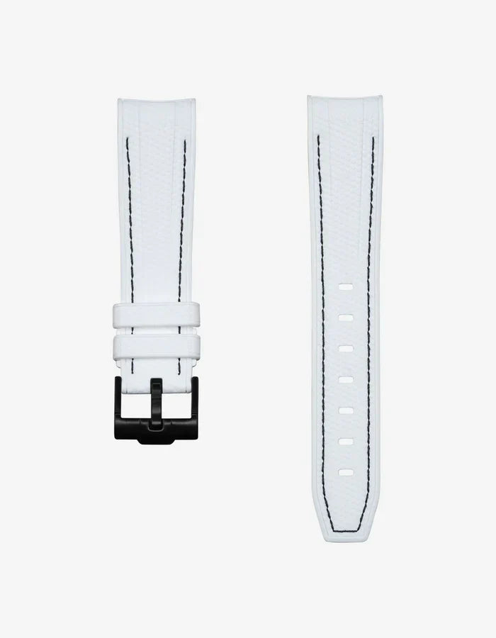 Pulseira de Borracha Curva Premium - Bolinhas Brancas e Pretas