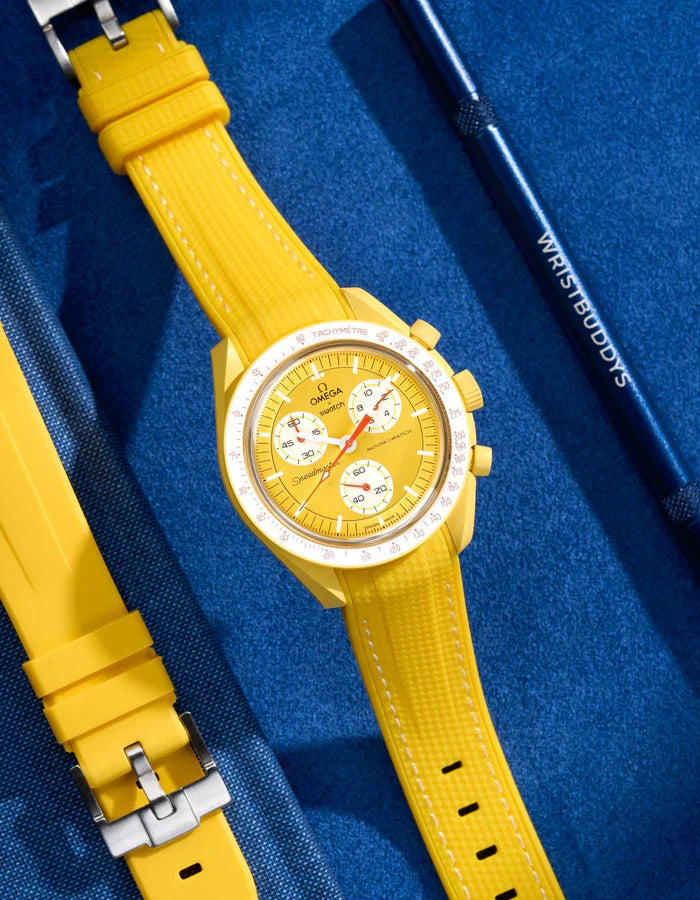 Premium Curved Rubber Strap - Yellow