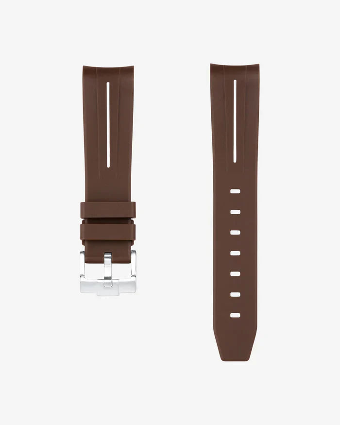 Pulseira de Borracha Curva - Marrom