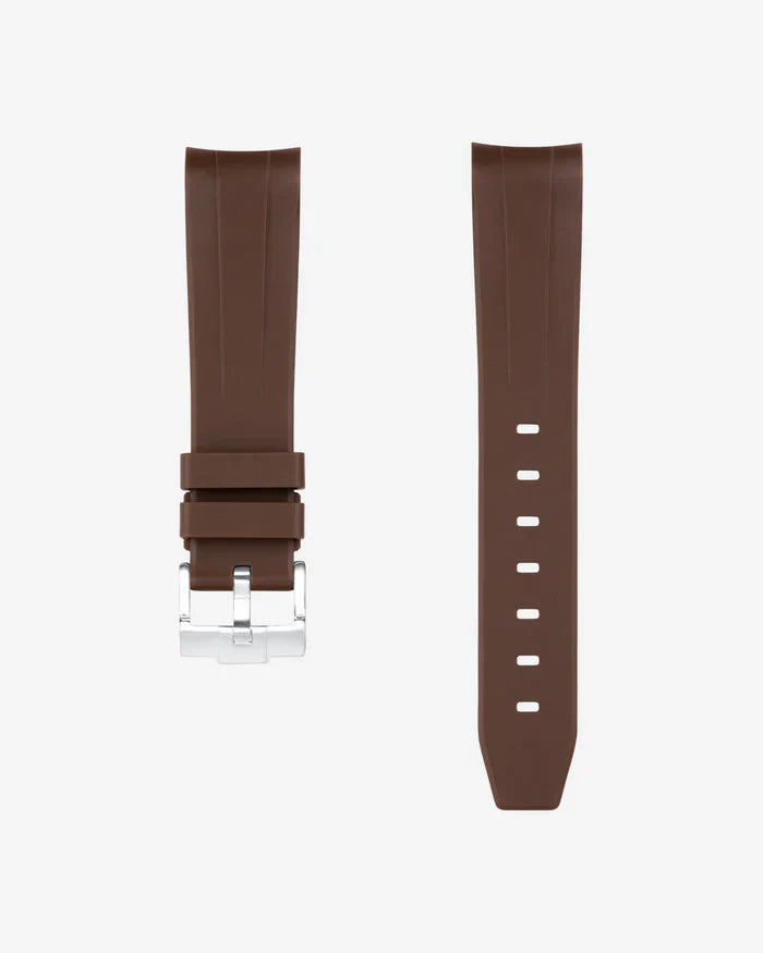 Pulseira de Borracha Curva - Marrom