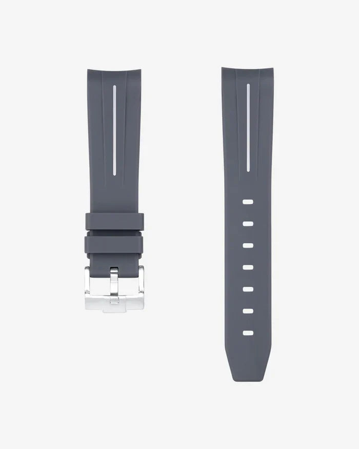 Pulseira de Borracha Curva - Cinza