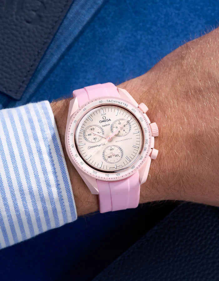 Pulseira de Borracha Curva - Rosa